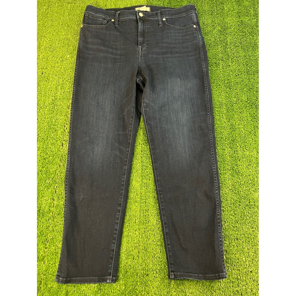 Madewell Stovepipe High Rise‎ Straight Leg Jeans Dark Indigo Wash Womens Size 32